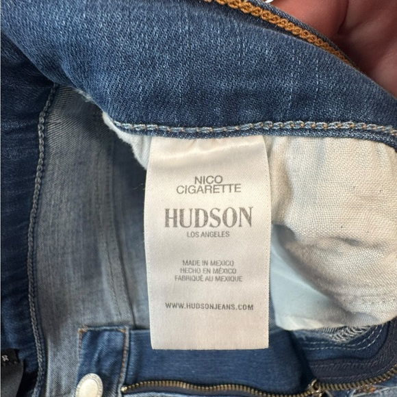 Hudson Nico Cigarette Jeans  30 Distressed Mid Rise Straight Leg Light Wash J423 - Picture 4 of 9